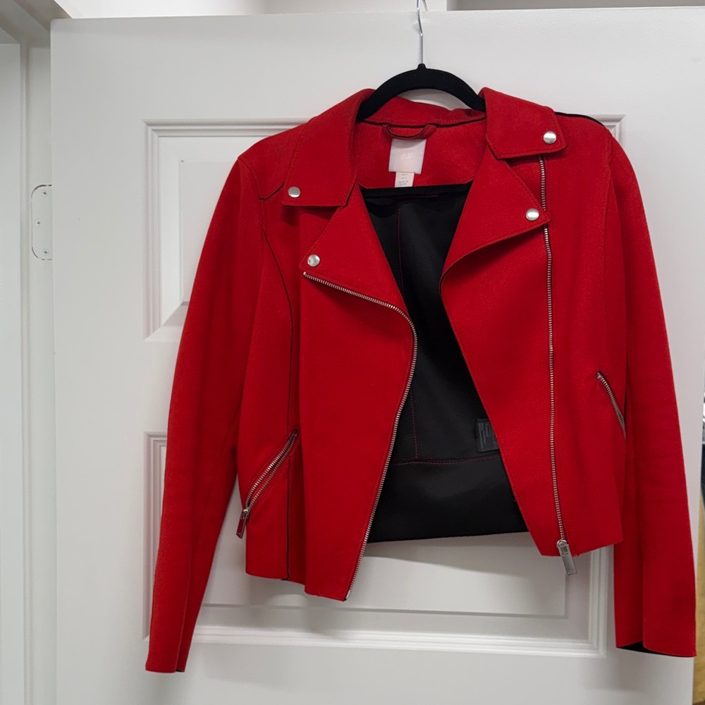H&M Red Leather Women's Jacket